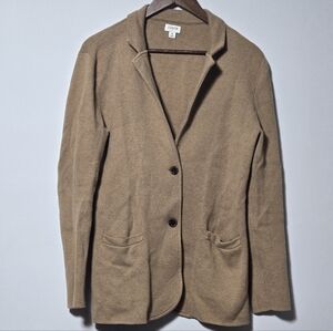 Jcrew Factory Sweater Blazer Heather Acorn Cotton Size Medium